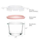 YARYOUNG 24 Pack 4oz MINI Glass Food Storage Containers with Airtight Locking Lids, Glass Food Jars for Condiments, Snacks, Jams, and More - Dishwasher Safe, Round