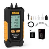 AUTOOL Manometer Gas Pressure Tester, Digital Manometer HVAC, 6 Units Differential Dual Port Pressure Gauge -101 to 200Kpa, Data Zeroing with Backlight LCD Display - Retail: $41