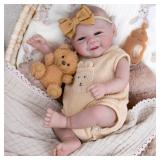 Aori Lifelike Reborn Baby Dolls - 20-inch Realistic Newborn Girl with Soft Body, Premium Weighted Baby Doll That Look Real with Outfit for Girls Age 3+, Parents, Elderly - Retail: $42