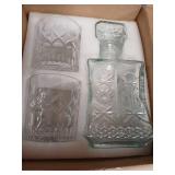LAWADACH Whiskey Decanter for Men, Glass Liquor Decanter Set with 2 Whiskey Glasses, Decanter for Tequila,Bourbon, Scotch, Brandy and Vodka, Gift for Men, Ideal Home Bar Decor - 28oz - Retail: $24