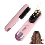 Go Brush Pro 2026 Hair Straightener Brush 300 Million Negative Ionic Portable Cordless Hair Straightener for Women with 4 Temps Fast Heating MCH Ceramic Coating Smooth Frizz - Free Hair Gift for Women