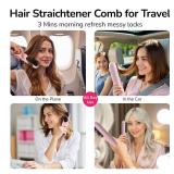 Go Brush Pro 2026 Hair Straightener Brush 300 Million Negative Ionic Portable Cordless Hair Straightener for Women with 4 Temps Fast Heating MCH Ceramic Coating Smooth Frizz - Free Hair Gift for Women