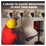 Motovera Laser Level with Tripod, 100 feet Green Cross Line Self Rotary Leveling Laser Level, 4 Brightness Adjustment, Manual Self leveling and Pulse Mode,IP54 Waterproof Battery Carrying Bag Included