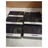 STARPY 6 Pack Pismo Doorknobs for Bath & Bedroom, Gold Interior Door Knobs with Camelot Trim, Satin Brass Door Knob with Lock - Retail: $100