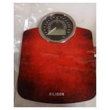 EILISON Highly Advance 2-in-1 Digital & Analog Weighing Scale for Body Weight-400lbs, 4 High Precison GX Sensor Accurate, Thick Tempered Glass, Extra Large Display (Red) - Retail: $60