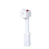 Craftsman Mailbox And Post Kit White DAMAGED (see pictures and description) MSRP $79.97 - Retail: $79