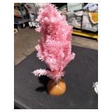 20\" Mini Pink Christmas Tree, Artificial Small Christmas Tree with Lights, Tabletop Christmas Tree with Star Treetop,Bow Boxes and Ball Ornaments for DIY Christmas Decoration (Pink) - Retail: $25