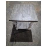 Signature DESIGN BY ASHLEYHavalance 26 in. Gray/White Rectangle MDF End Table with Lower Shelf  - Retail: $206
