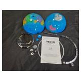 SKYSHALO11.02 in. x 8 in. 203.2 mm, Rotating World Globe with Stand, 360Â° Spinning Globe with Precise Time Zone for Education - Retail: $18