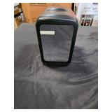 COWSAR7 in. 0.15 cu. ft. 4L LED Mini Refrigerator w/ Portable Cooler for Bedroom, Office, Car, Skincare, Drinks, in Black - Retail: $65