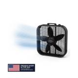 LaskoDecor Colors 20 in. 3 Speed Box Fan for Home in Black with Save Smart Technology, 1800 CFM and Carry Handle - Retail: $34
