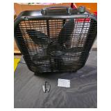 LaskoDecor Colors 20 in. 3 Speed Box Fan for Home in Black with Save Smart Technology, 1800 CFM and Carry Handle - Retail: $34