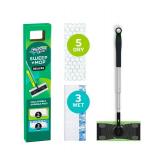 SWIFFER COMBINATION PACK Swiffer Dusters 6ft Dusting Kit with 4 Heavy Duty Dusters ANDSwiffer Sweep + Mop Deluxe Sweeping Kit with Collapsible, Durable Pole, 5 Dry Sweeping Cloths And 3 Wet Mopping Cl