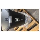 Simplehuman 13 Gallon Semi-Round Step Kitchen Trash Can, Black Plastic with Soft-Close Locking Lid - Retail: $54