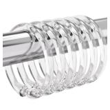 Amazer Plastic Shower Curtain Rings, 24 Pcs Shower Curtain Hooks, O Shape Clear Shower Curtain Hooks Rings, Easy to Snap Closure, Shower Hooks for Shower Curtain and Liner Bathroom - Retail: $6