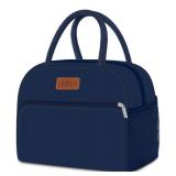 Coobiiya Lunch Bag for Men and Women - Navy Blue, Aluminum, 10.8" x 6.3" x 8.85" - Spacious, Lightweight, and Durable - Retail: $12