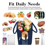 Coobiiya Lunch Bag for Men and Women - Navy Blue, Aluminum, 10.8" x 6.3" x 8.85" - Spacious, Lightweight, and Durable - Retail: $12