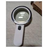 Magnifying Glass with 12 LED Lights, Double Glass Lens Handheld Illuminated Magnifier Reading Magnifying Glass with for Macular Degeneration Seniors Reading Inspection Coins Jewelry - Retail: $9