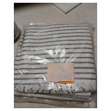 YEENAASY Throw Pillow Covers 24x24 Set of 2 Striped Fringe Pillow Cover Farmhouse Cushion Covers with Tassel Neutral Boho Pillows Decorative Square Pillowcase for Couch Sofa Bed, Black - Retail: $34