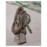 BEL AVENIR 2 Pack Curtain Tiebacks Hand-Woven Crystal Holdbacks Home Decorative Tassels Tiebacks (Dark Beige, 2 Pack) - Retail: $13