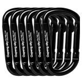 Carabiner Clip - Heavy Duty Iron Carabiners 800lbs Carabeaner D Ring Shape,Key Chain Clip Hook,Keychain Clip,Multipurpose for Camping, Hiking,Backpacking or Other Outdoor Activities, Black. - Retail: 