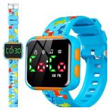 Etuwoe Potty Training Watch for Kids: Water Resistant Potty Watches for Toddler Boys Adjustable Volume Rechargeable Toilet Reminder Dinosaur Toddler Watch Birthday Gifts for 2 3 4 Year Old Boy(Blue) -