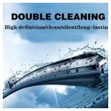 HIDOFILT Dual Rubber Blade Windshield Wipers 22"+22"J/U Hook Automotive Replacement Wiper Blades for My Car Ford F150/F250/F350 2012-2025 Chevy Silverado/Impala/Dodge Challenger...(Pack of 2) - Retail