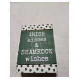 Irish Kisses & Shamrock Wishes Box Sign - Retail: $15