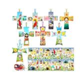 Easter Religious Cross Craft Kit with Stickers - Retail: $12