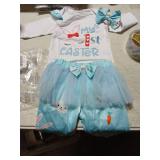Baby Girl First Easter Outfit Set with Bow Headband 18M - Retail: $19