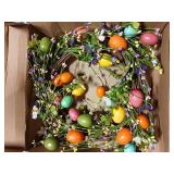 Easter Egg Spring Wreath with Wildflowers - Retail: $45