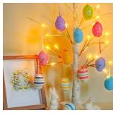 Hand-Painted Easter Egg Ornaments with Floral Design - Retail: $15