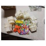 Mini White Woven Easter Baskets Bundle with Decorations - Retail: $12