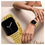SNBLK Metal Band Compatible with Gold Apple Watch Bands for Women 40mm 41mm 42mm 38mm 44mm 45mm 46mm, Dressy Stainless Steel Link Bracelet, Designer Strap for iWatch Series 11/SE/10/9/8/7/6/5/4/3/2/ -