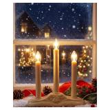 Pallerina 3 Light Christmas Window Candles, Electric Window Candles with 4 C7 Light Bulbs, Plug in Electric Candle for Christmas Party Home Decorating Restaurant Table DÃ©cor, Ivory -1 Pack - Retail