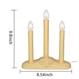 Pallerina 3 Light Christmas Window Candles, Electric Window Candles with 4 C7 Light Bulbs, Plug in Electric Candle for Christmas Party Home Decorating Restaurant Table DÃ©cor, Ivory -1 Pack - Retail