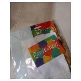 Loveinside Colorful Birthday Gift Bag, Balloons Pattern with HAPPY BIRTHDAY Text, Matching Tissue Paper, Greeting Card and Tag, Ideal for Kids