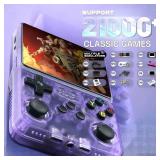 R36s Handheld Game Console, 3.5 Inch IPS Screen Retro Handheld Game Console with 128g TF 3000mah Battery, Built-in 21000+ Classic Games for Adults (Translucent Purple 128G) - Retail: $60