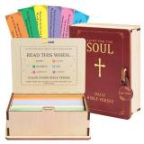 SOUTHLISA Read This When Bible Verse Box 150 Color Coded Bible Verse for 6 Emotions Wooden Christian Gift Box for Women, Perfect Christmas or Birthday Gift for Women - Retail: $17