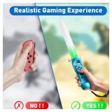 LED Sword for The Legend of Zelda: Skyward Sword HD Game Accessory, FANPL Lighted Game Sword Handle Grip for Switch & Switch OLED Right Joy Con Controller, Enhanced Zelda Gaming Experience (Blue) - Re