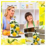 Thyle Lemon Paper Towel Holder with Round Base Lemon Bathroom Decor Rustic Housewarming Gifts Dispenser Kitchen Paper Holder Stand for Christmas Yellow Countertop Toilet Home Accessories - Retail: $23