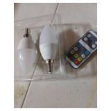 E12 LED Candelabra Light Bulbs 40 Watt Equivalent with Remote Control,Dimmable Type B Bulbs with 3 Color Temperatures & Timer Memory,4W B11 C37 Candle Small Base for Ceiling Fan,Chandelier,Night Light