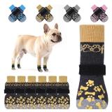 KOOLTAIL Anti Slip Dog Socks to Prevent Licking and Slipping, Winter Warm Pet Shoes Booties for Hardwood Floors, Adjustable Extra-Thick Grip Dog Boots & Paw Protectors for Small Medium Large Senior,M 