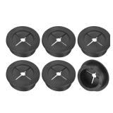 uxcell 6 Pcs Cable Cord Grommet, 1-1/4 Inch (32mm) Desk Grommet Flexible Rubber Grommets Wire Hole Cover Pass Through for Office Computer Desk Wire Organizer, Black - Retail: $9