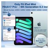 Cousper for iPad Mini 7 Keyboard Case A17 Pro 2024/iPad Mini 6 Generation Case with Keyboard 2021 8.3 Inch, Pencil Holder, 7 Color Backlit Detachable Keyboard Cover for iPad Mini 7th/6th Gen,Navy Blue