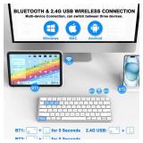 ULSOU Wireless Keyboard for Mac, Bluetooth/2.4G USB Dual-Channel Connection, Multi Device, Mini Size, Rechargeable Bluetooth Keyboard for Mac Compatible with iMac, iPad, iPhone, MacBook Air/Pro - Reta