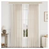 Aersas Natural Pinch Pleated Linen Curtains 84 Inch Length 2 Panels for Living Room Bedroom Cream Semi Sheer Window Curtain Boho Neutral Back Tab Pinch Pleat Drape with Hooks 84 Inches Long - Retail: 