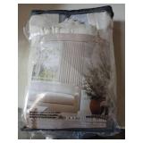 100% Black Out Curtains 80 Inch Length 2 Panels Pinch Pleated Back Tab Cream Beige Heat Blocking Window Boho Farmhouse Living Room Darkening Curtains Neutral Linen Blackout Drapes for Bedroom - Retail