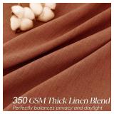 COMON HOME Terracotta Burnt Orange Thick Linen Curtains Pinch Pleated 90 Inch Length 2 Panels for Living Room Bedroom Semi Sheer Light Filtering Heavy Linen Drapes - Retail: $60