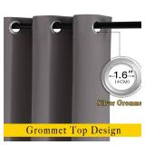 NICETOWN Gray Blackout Curtains for Bedroom 84 inches Long - Thermal Drapes Grommet Room Darkening Light Blocking Curtains Window Treatments for Living Room (2 Panels, W52 x L84, Grey) - Retail: $17